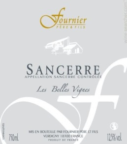 AOP Sancerre Etiquette Domaine Fournier - Les Belles Vignes - French Bistrot